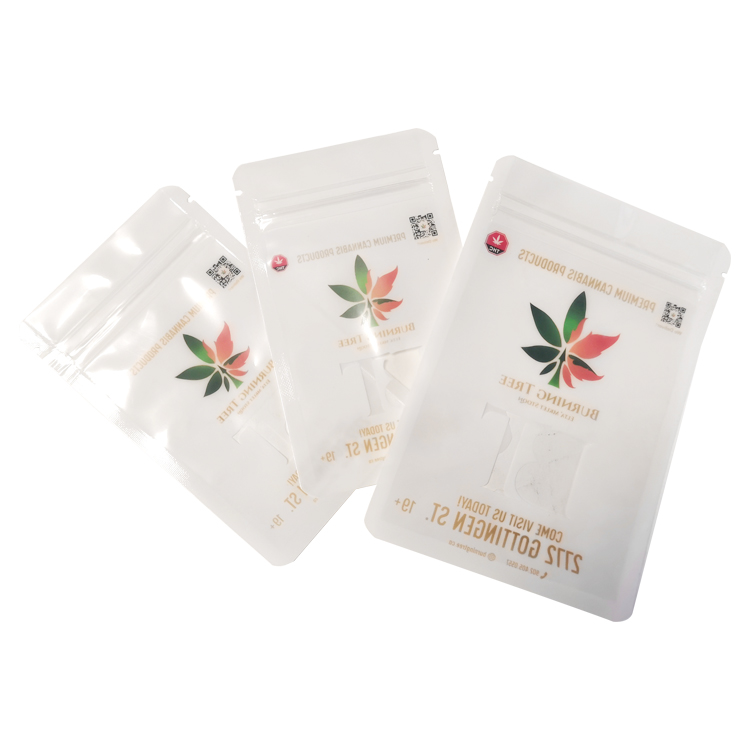 A group of white printed flat zipper pouches with colorful botanical artwork