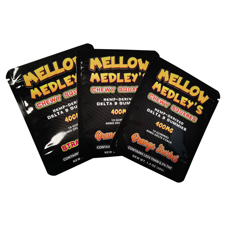 Glossy printed stand-up pouches for gummy packaging